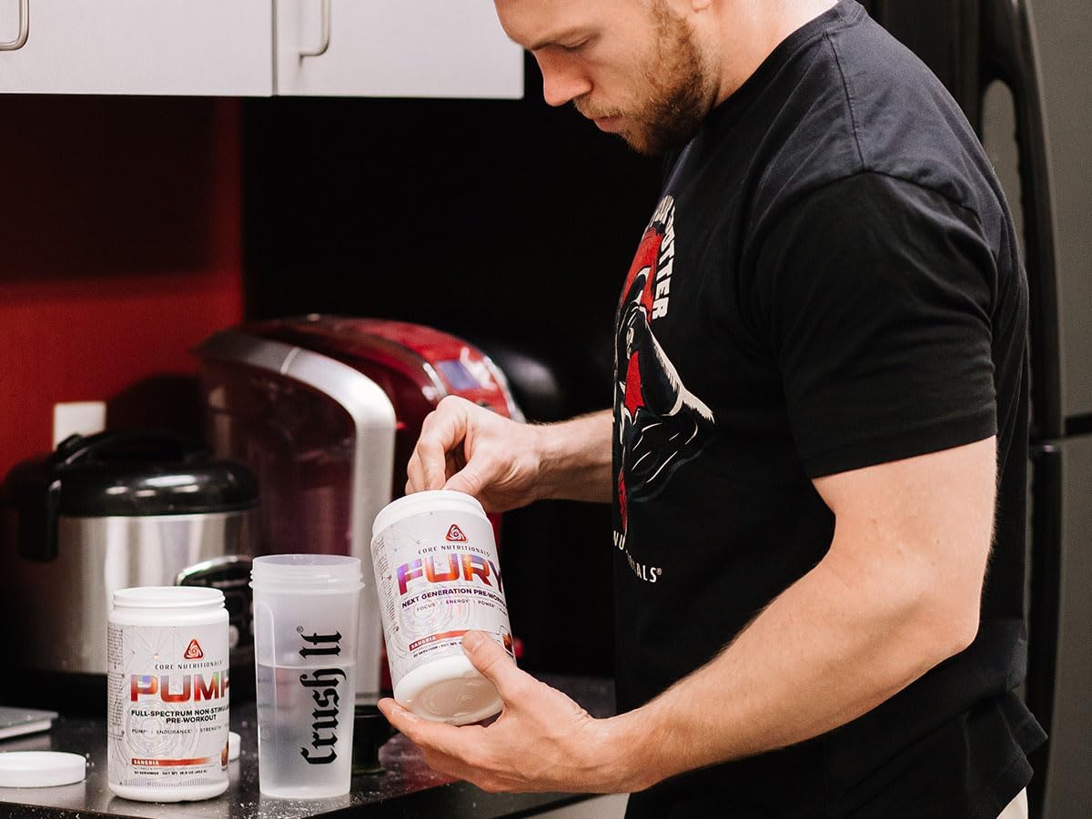 Core Nutritionals Pump Full-Spectrum Non-Stimulant Pre-Workout - 20 Servings (Apple Guava) - Enhanced with N03T Nitrate, Peak02, and Alpha GPC for Maximum Pump, Strength, and Performance