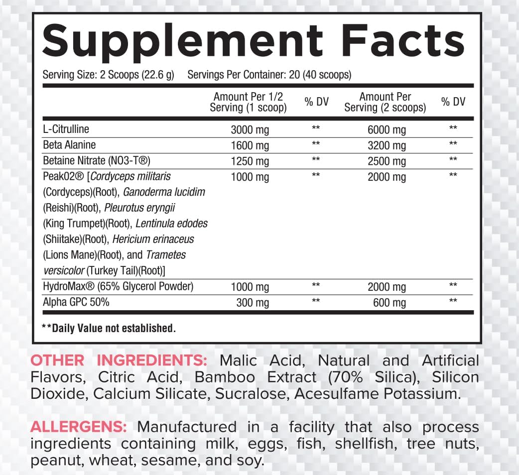 Core Nutritionals Pump Full-Spectrum Non-Stimulant Pre-Workout - 20 Servings (Apple Guava) - Enhanced with N03T Nitrate, Peak02, and Alpha GPC for Maximum Pump, Strength, and Performance