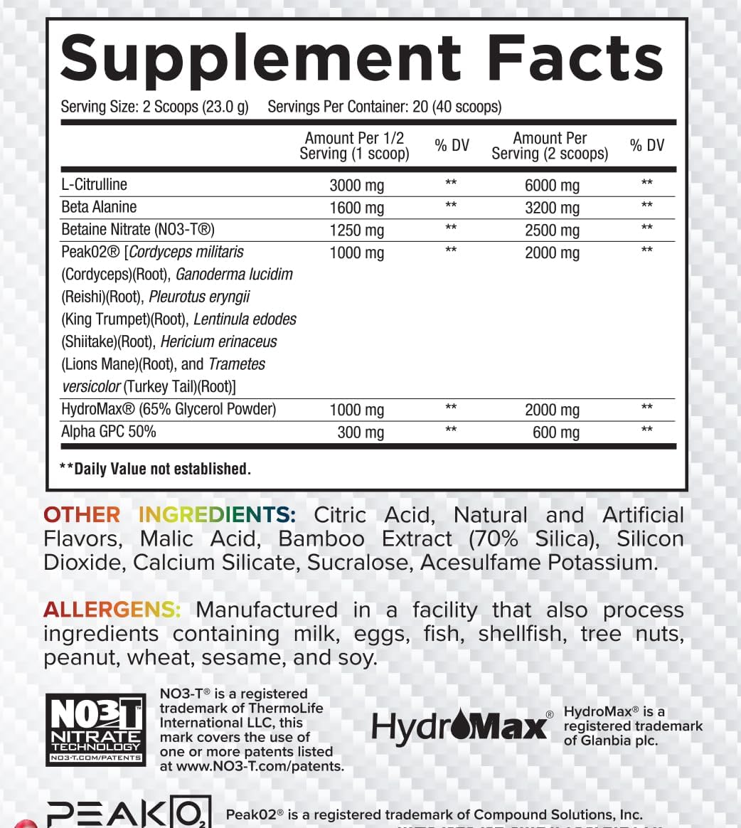 Core Nutritionals Pump Full-Spectrum Non-Stimulant Pre-Workout - Enhanced with N03T Nitrate, Peak02, Alpha GPC - Boosts Pump, Strength, Performance - 20 Servings - Australian Gummy Snakes