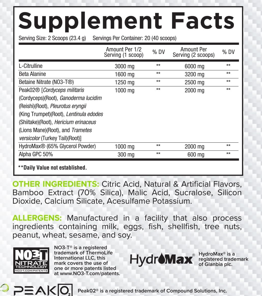 Core Nutritionals Pump Non-Stimulant Pre-Workout Supplement - Enhanced Pump, Strength, and Performance - 20 Servings Sour Candy Flavor