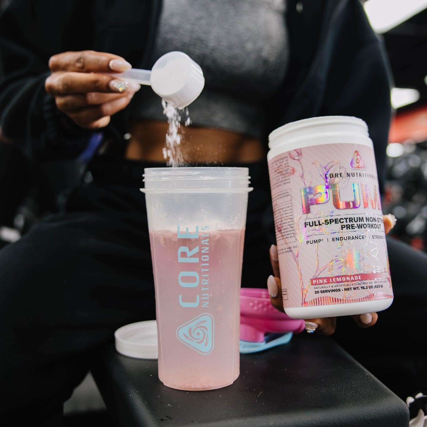 Core Nutritionals Pump Non-Stimulant Pre-Workout Supplement with N03T Nitrate, Peak02, Alpha GPC - 20 Servings (Black Lightning)