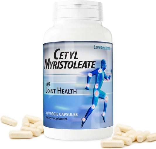 CoreCeutimin Cetyl Myristoleate Capsules with Omega 5 Fatty Acid for Joint Relief - Includes Glucosamine, MSM & Hyaluronic Acid - 80 Count