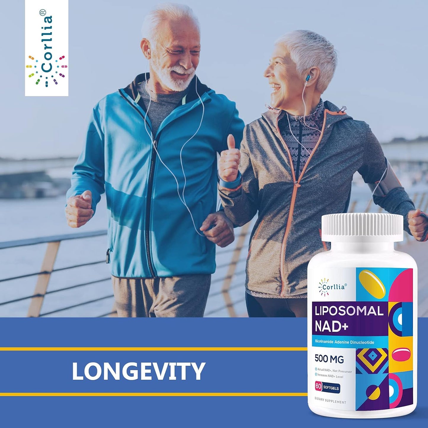 Corllia Liposomal NAD+ Softgels with TMG - 500mg NAD+ + 250mg TMG - 180 Servings - Nicotinamide Riboside Alternative