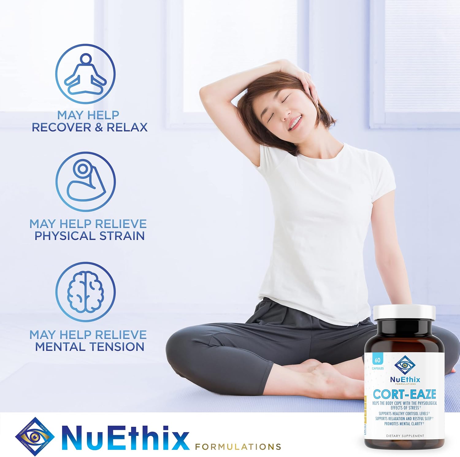 Cort-Eaze Cortisol-Control & Thyro-Boost Thyroid Support Supplement Bundle, 60 Capsules & 90 Capsules