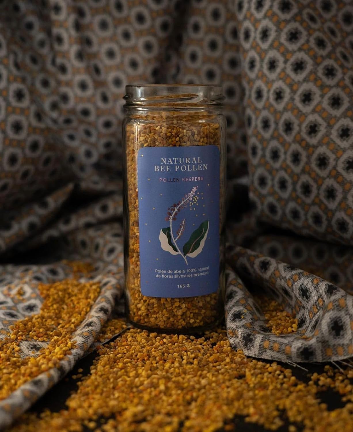 Costa Rican Natural Bee Pollen Granules - 100% Raw Superfood Energy Booster - Gluten-Free & Non-GMO - 165g - Rich in B Vitamins, Folic Acid, Minerals