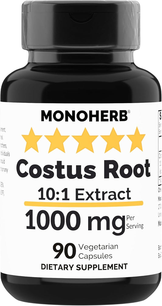 Costus Root Extract Capsules - 1000mg, 90 Count, Vegetarian Formula by MONOHERB