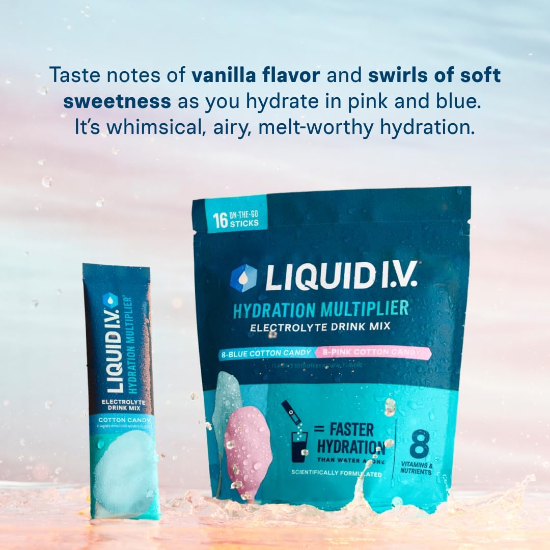 Cotton Candy Liquid I.V.® Hydration Multiplier - Electrolyte Powder Drink Mix (16 Servings)