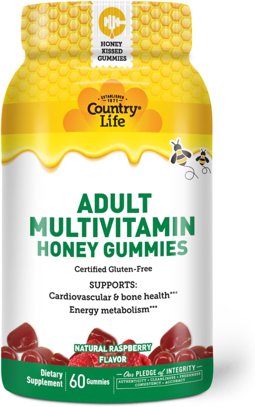 Country Life Adult Multivitamin Honey Gummies - Non-GMO, Gluten Free, Vegetarian Friendly