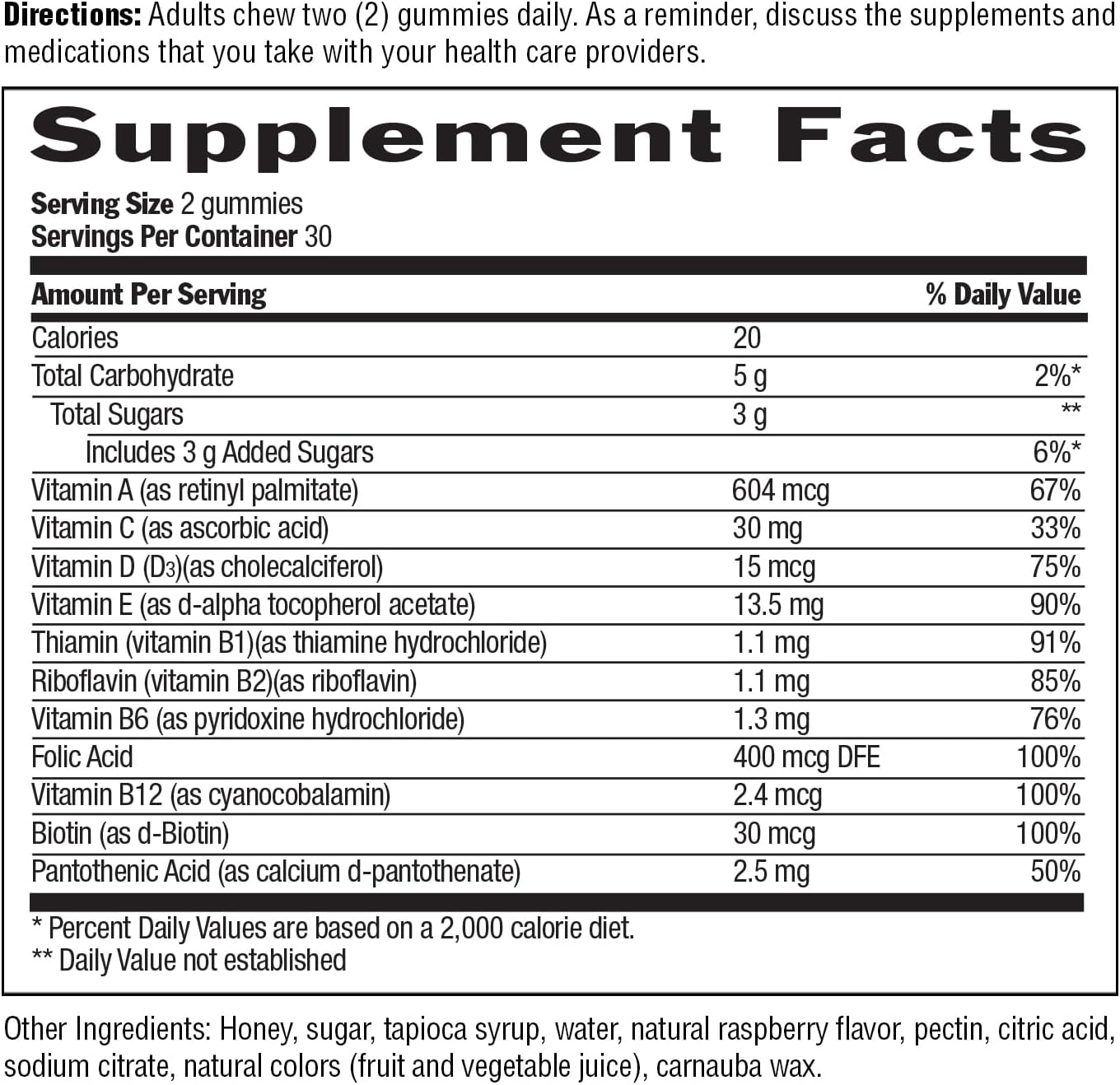 Country Life Adult Multivitamin Honey Gummies - Non-GMO, Gluten Free, Vegetarian Friendly