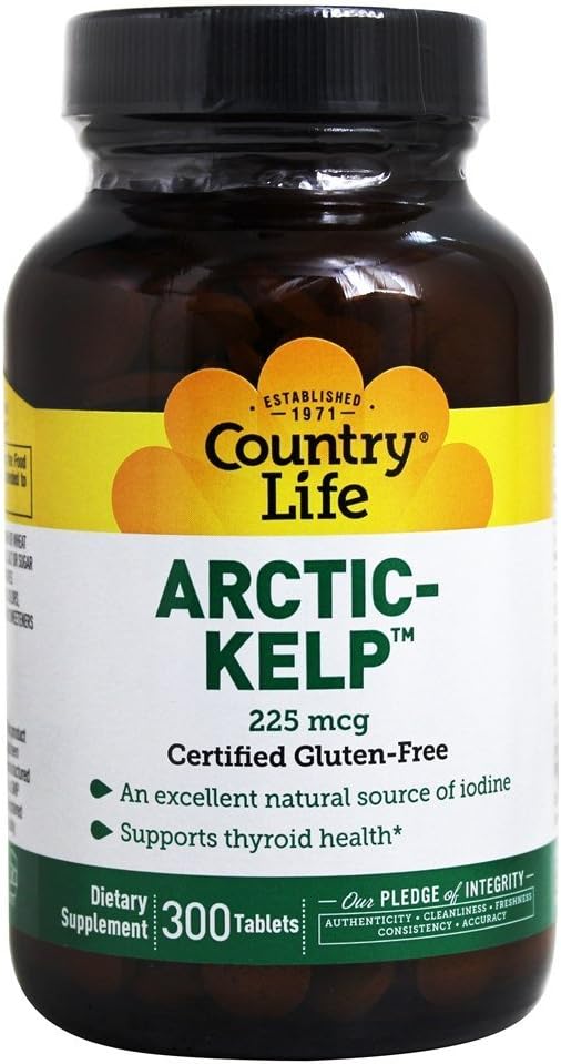 Country Life Arctic Kelp 300 Tablets - Natural Source of Iodine for Thyroid Support