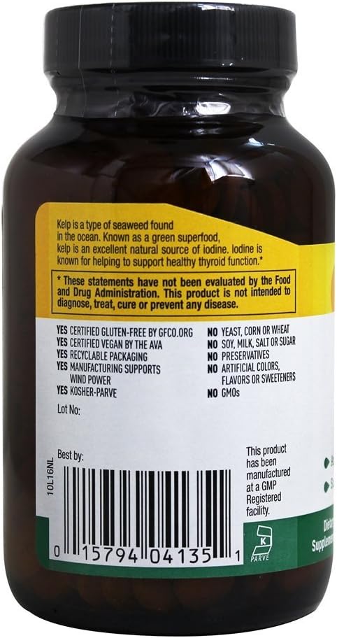 Country Life Arctic Kelp 300 Tablets - Natural Source of Iodine for Thyroid Support