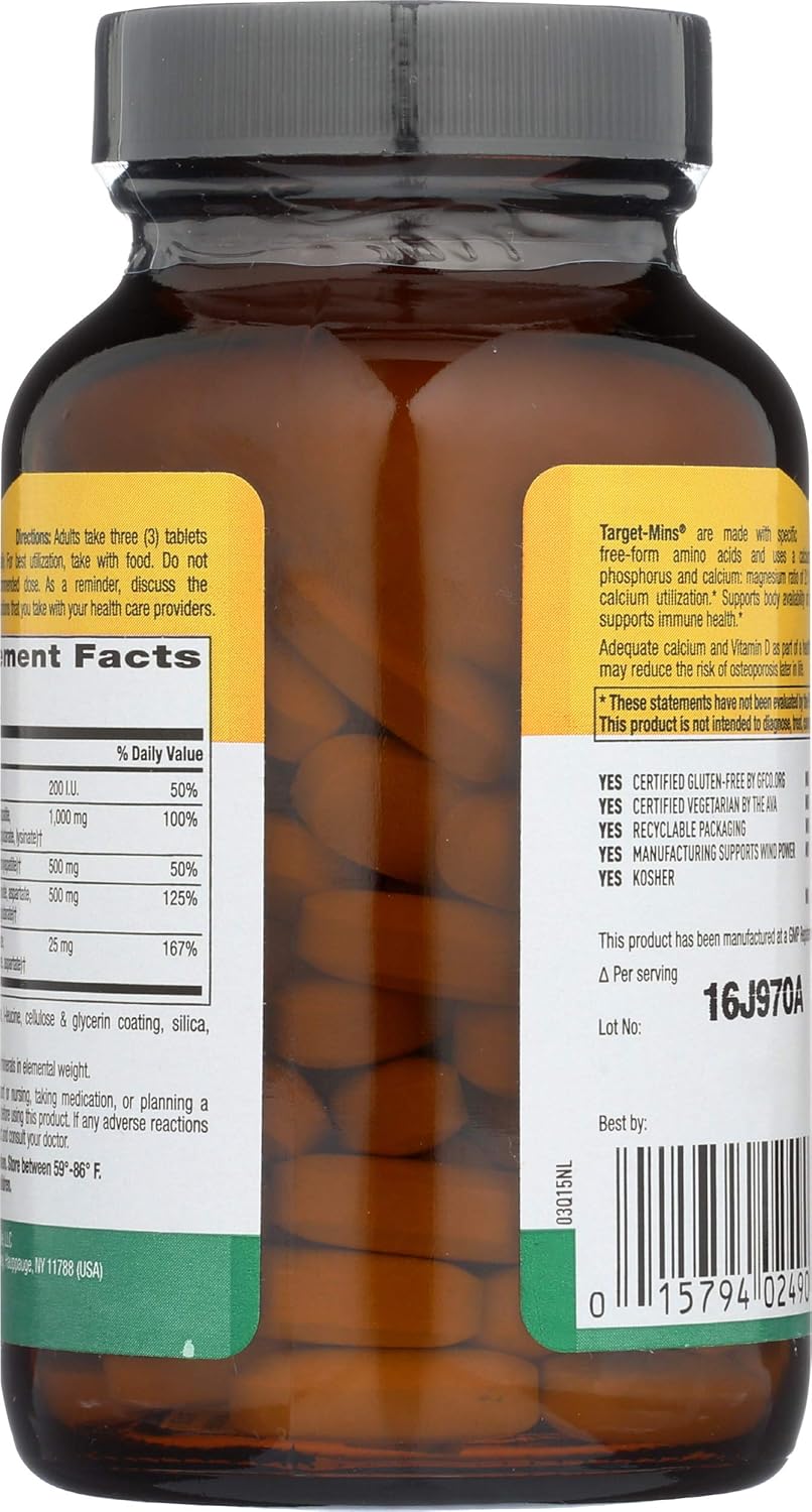 Country Life Bone Support Supplement with Calcium, Magnesium, Zinc, Vitamin D3, and L-Glutamic Acid - 90 Tablets, Gluten Free