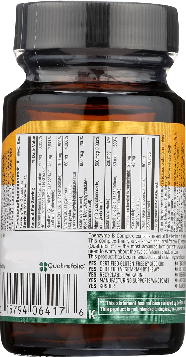 Country Life Coenzyme B Complex - 30 Capsules for Energy and Metabolism Boost
