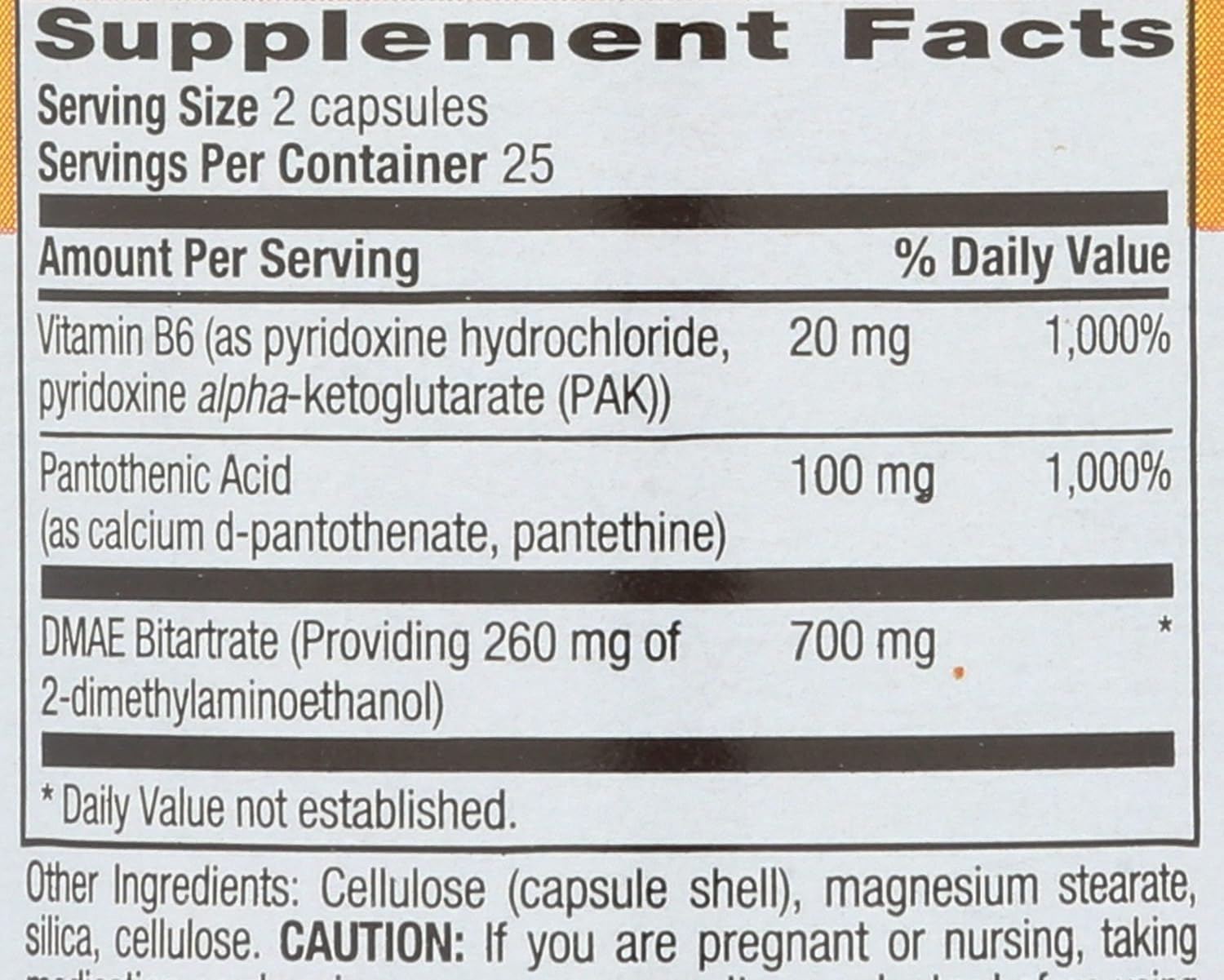 Country Life Coenzymed DMAE Capsules - 350mg with PAK and Pantothenic Acid - 50 Vegan Capsules