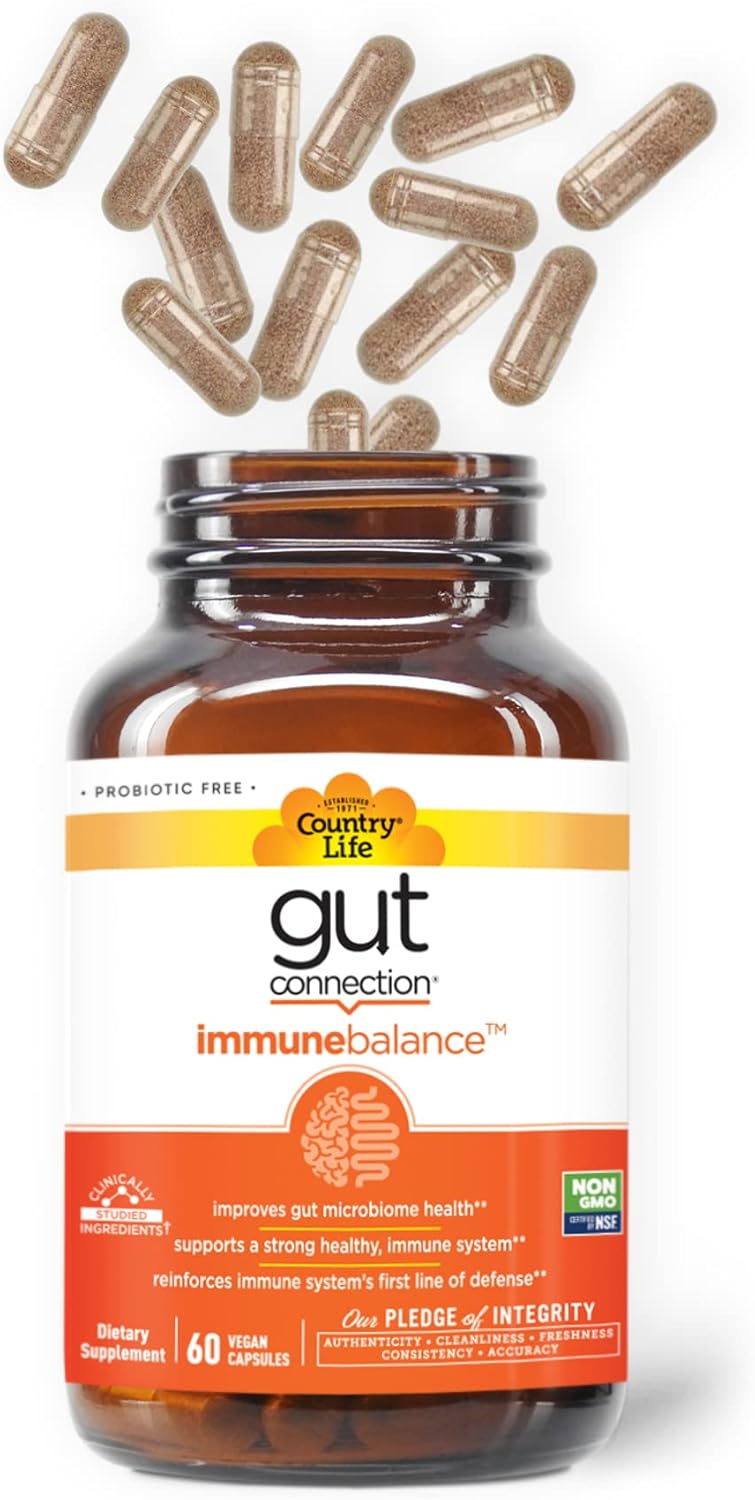 Country Life Gut Connection Immune Balance: 60 Vegan Capsules, Gluten-Free, Vegan, Non-GMO