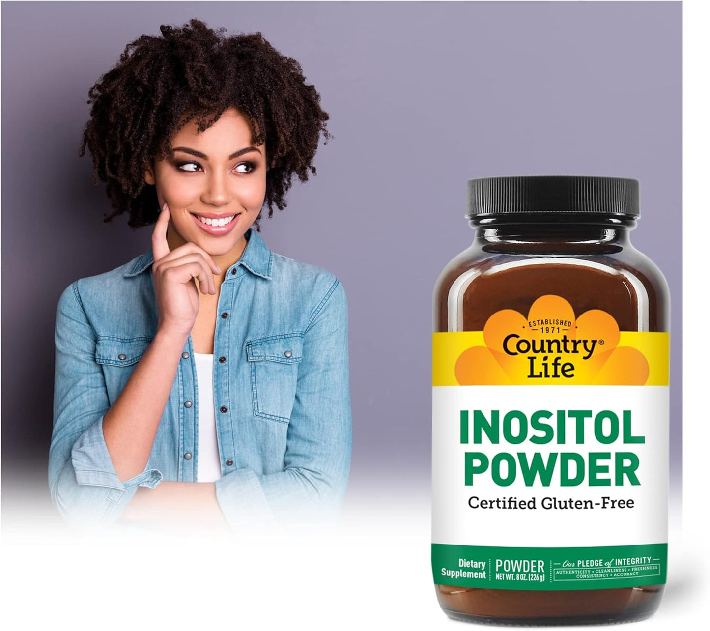 Country Life Inositol Powder - 8 oz - Natural Mood Support Supplement