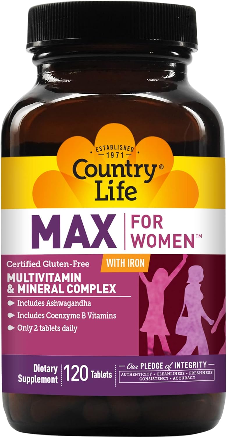 Country Life Max for Women - Iron-Free Multivitamin & Mineral Complex 120 Tablets