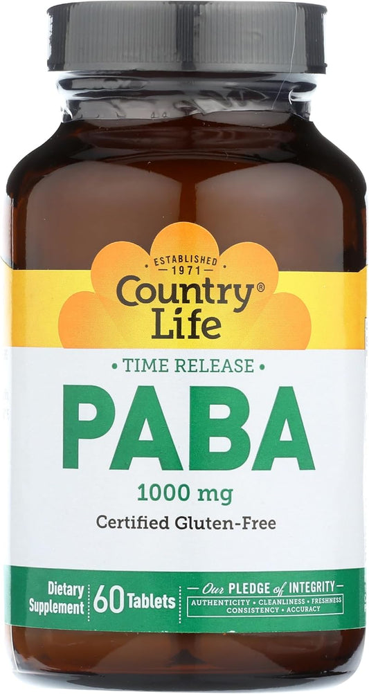 Country Life PABA 1000mg Capsules - 60 Count Bottle