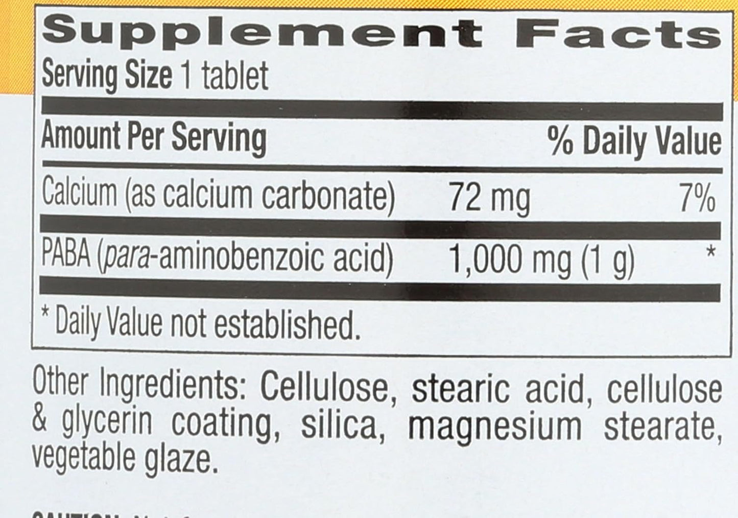 Country Life PABA 1000mg Capsules - 60 Count Bottle