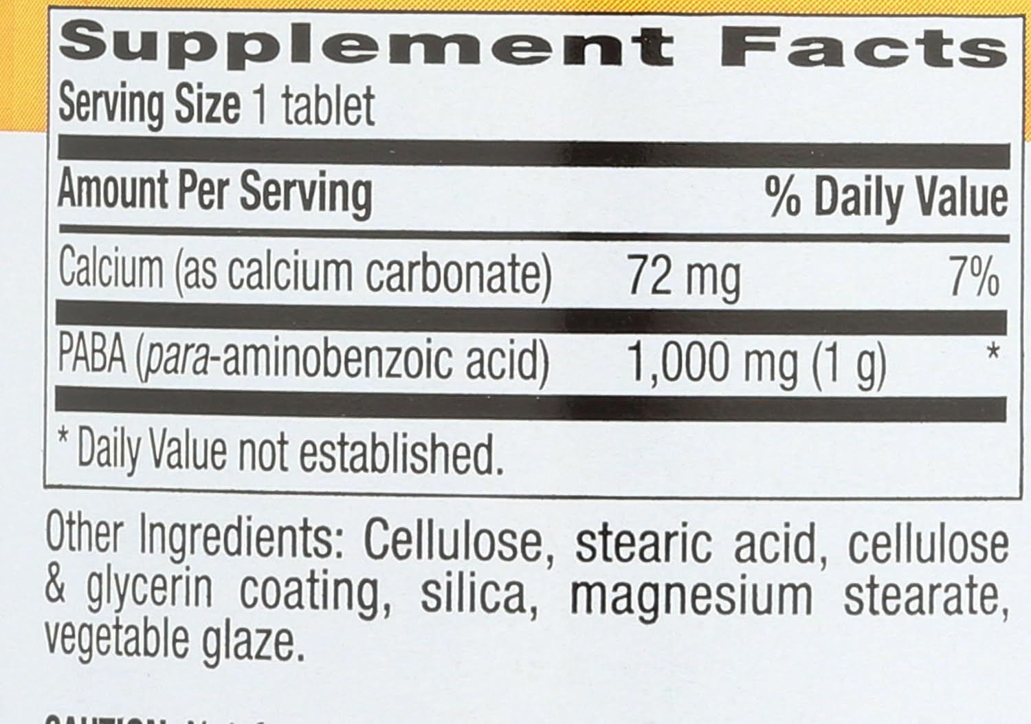 Country Life PABA 1000mg Capsules - 60 Count Bottle