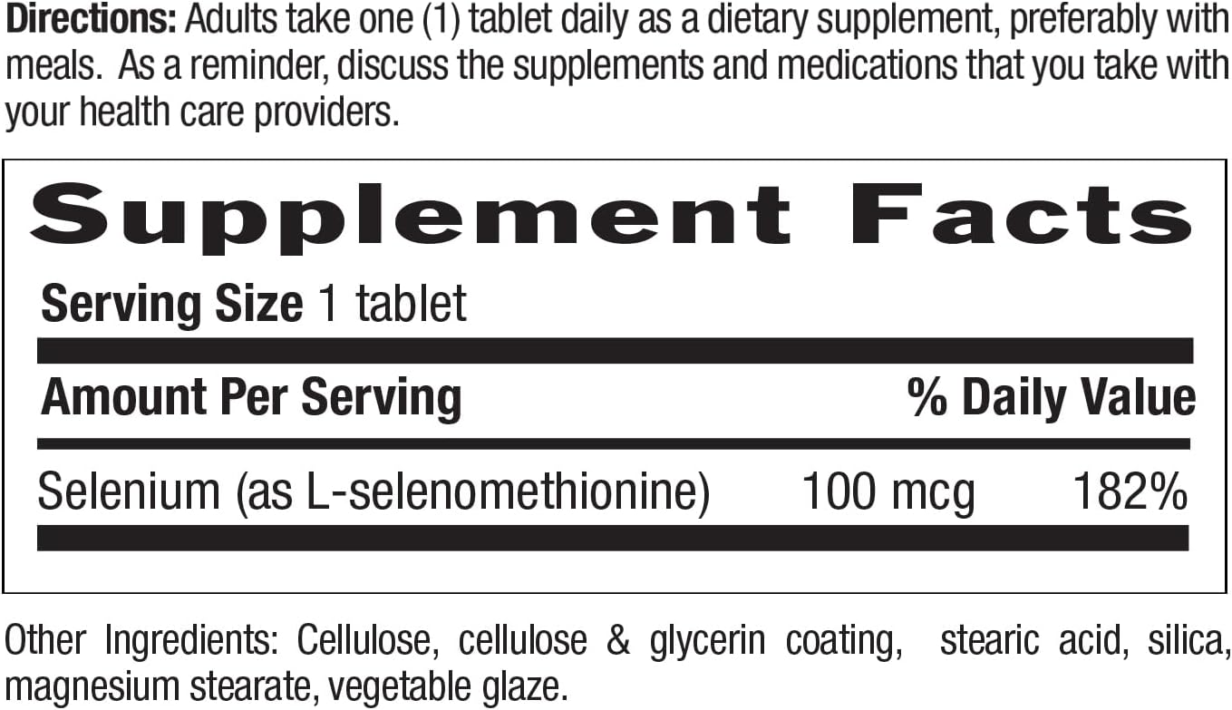 Country Life Selenium 100mcg Tablets - Yeast Free, Supports Immune Health - Certified Gluten Free, Vegan, Halal - 180 Count
