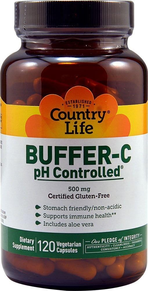 COUNTRY LIFE Vitamins Buffered Vitamin C 500mg Controlled-Release 120 Vegetarian Capsules