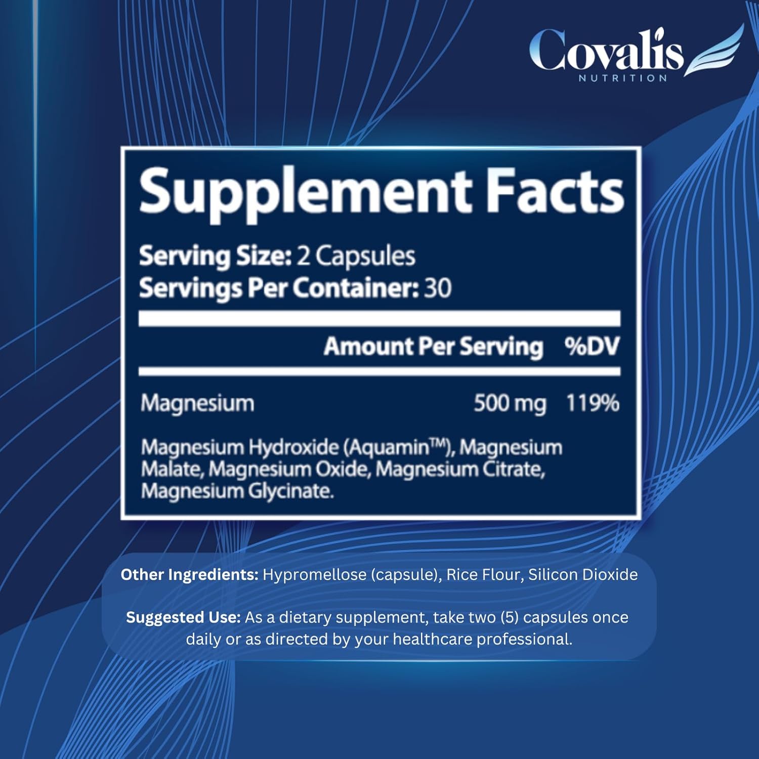 Covalis Nutrition Covesium Magnesium Complex Supplement with 5 Types of Magnesium for Muscle Function - 60 Capsules - BoostGo Australia