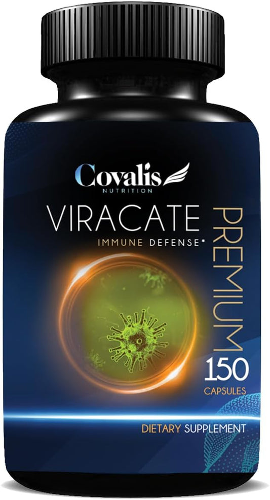 Covalis Nutrition Viracate Immune Defense Supplement - 150 Capsules with Monolaurin, Olive Leaf Extract, Cat's Claw, Lysine - Anti-Microbial Support
