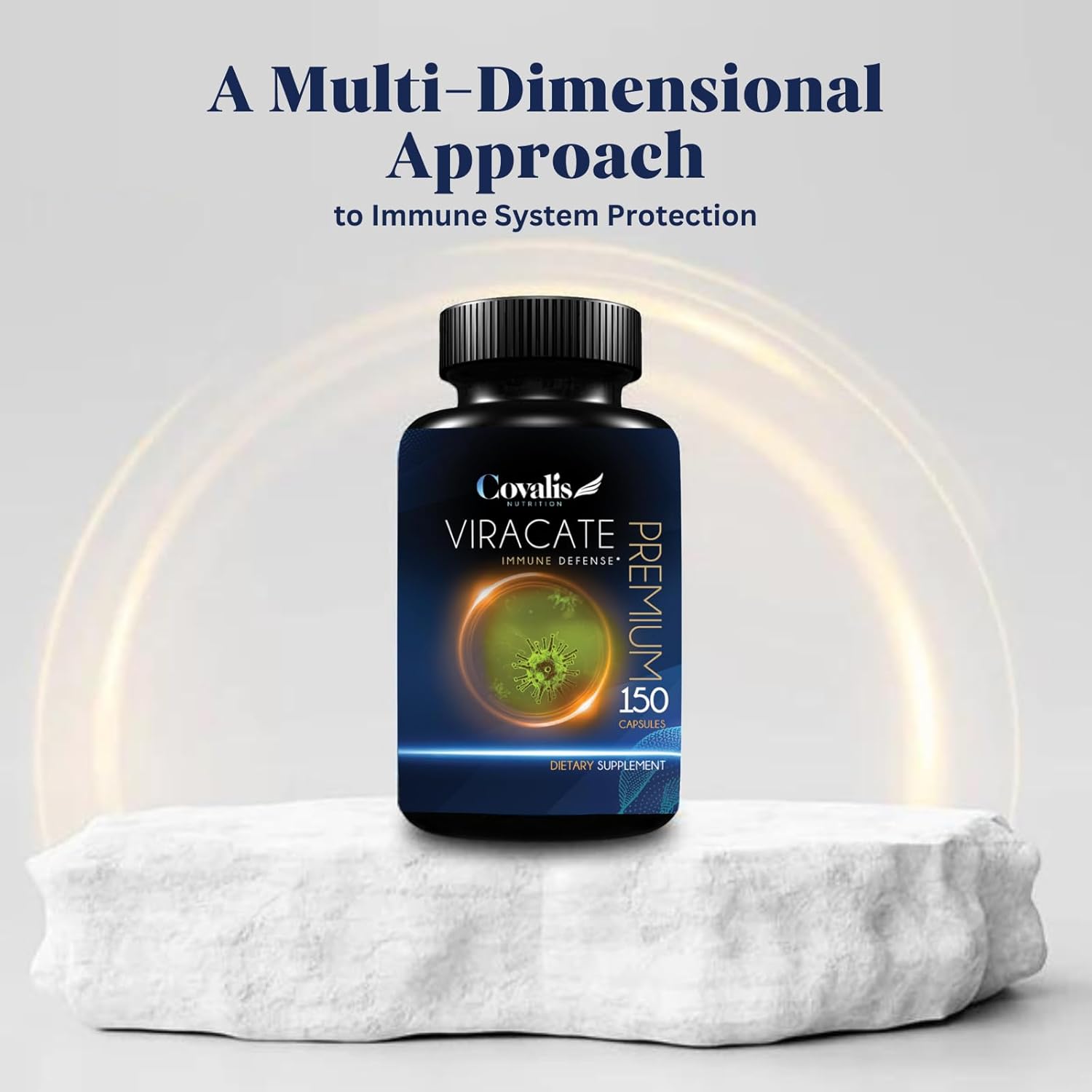 Covalis Nutrition Viracate Immune Defense Supplement - 150 Capsules with Monolaurin, Olive Leaf Extract, Cat's Claw, Lysine - Anti-Microbial Support