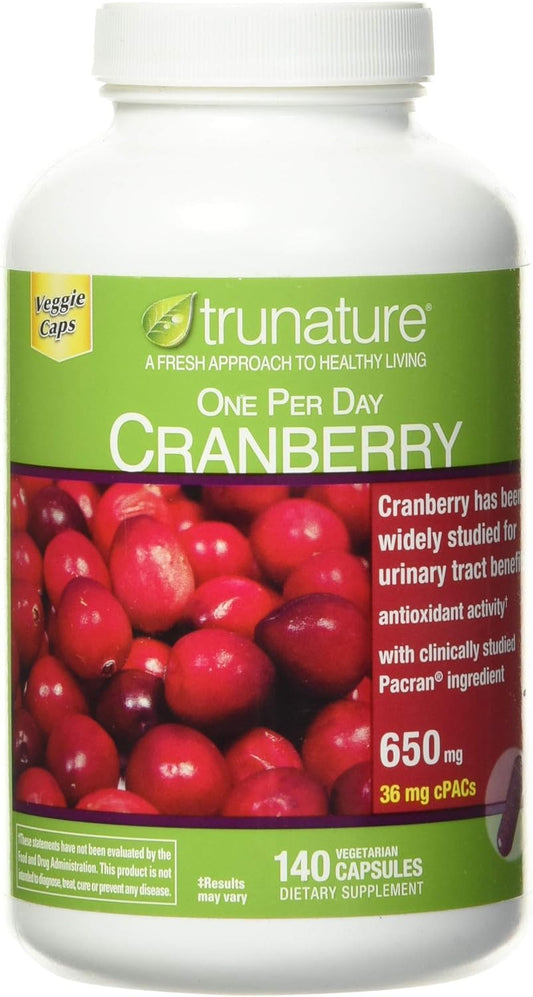 Cranberry 650 mg Capsules - 140 Vegetarian Pills by trunature