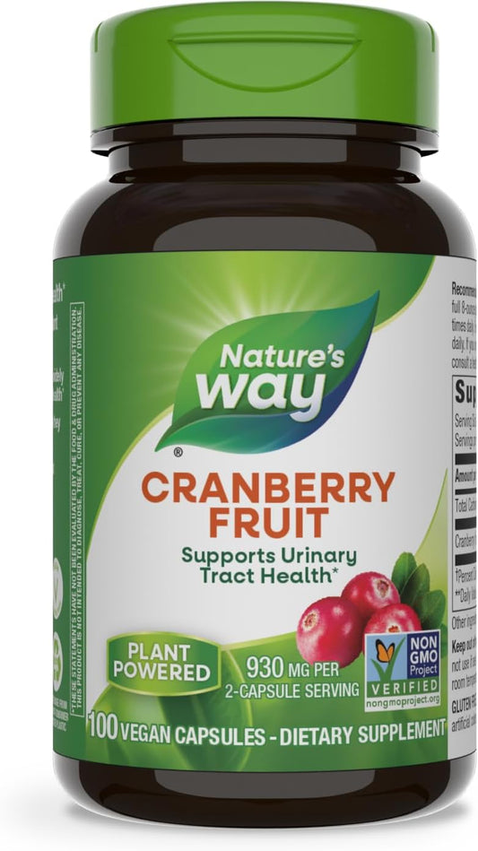 Cranberry Fruit Capsules for Urinary Tract Health - 930mg, 100ct - Nature's Way