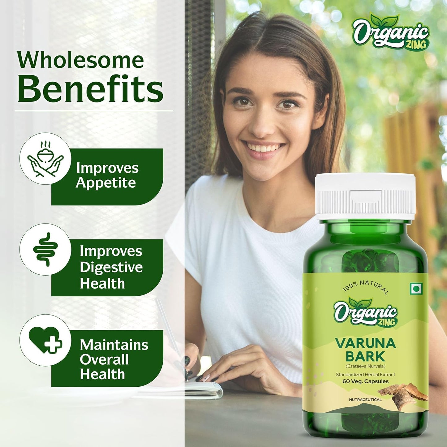 Crataeva Nurvala Varuna Bark Extract Capsules - 100% Organic, Vegan, Gluten-Free - 60 Capsules, 500mg