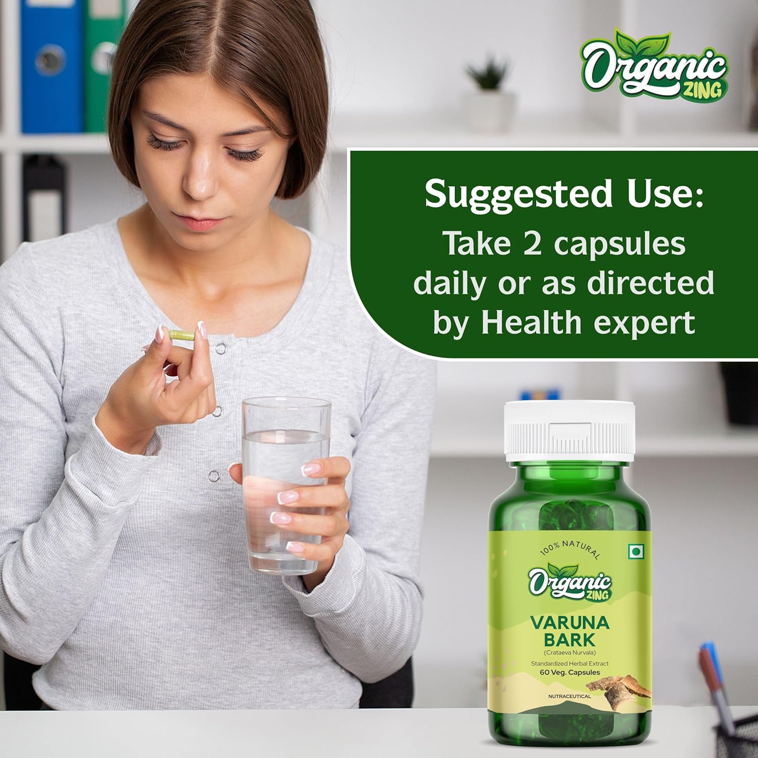 Crataeva Nurvala Varuna Bark Extract Capsules - 100% Organic, Vegan, Gluten-Free - 60 Capsules, 500mg