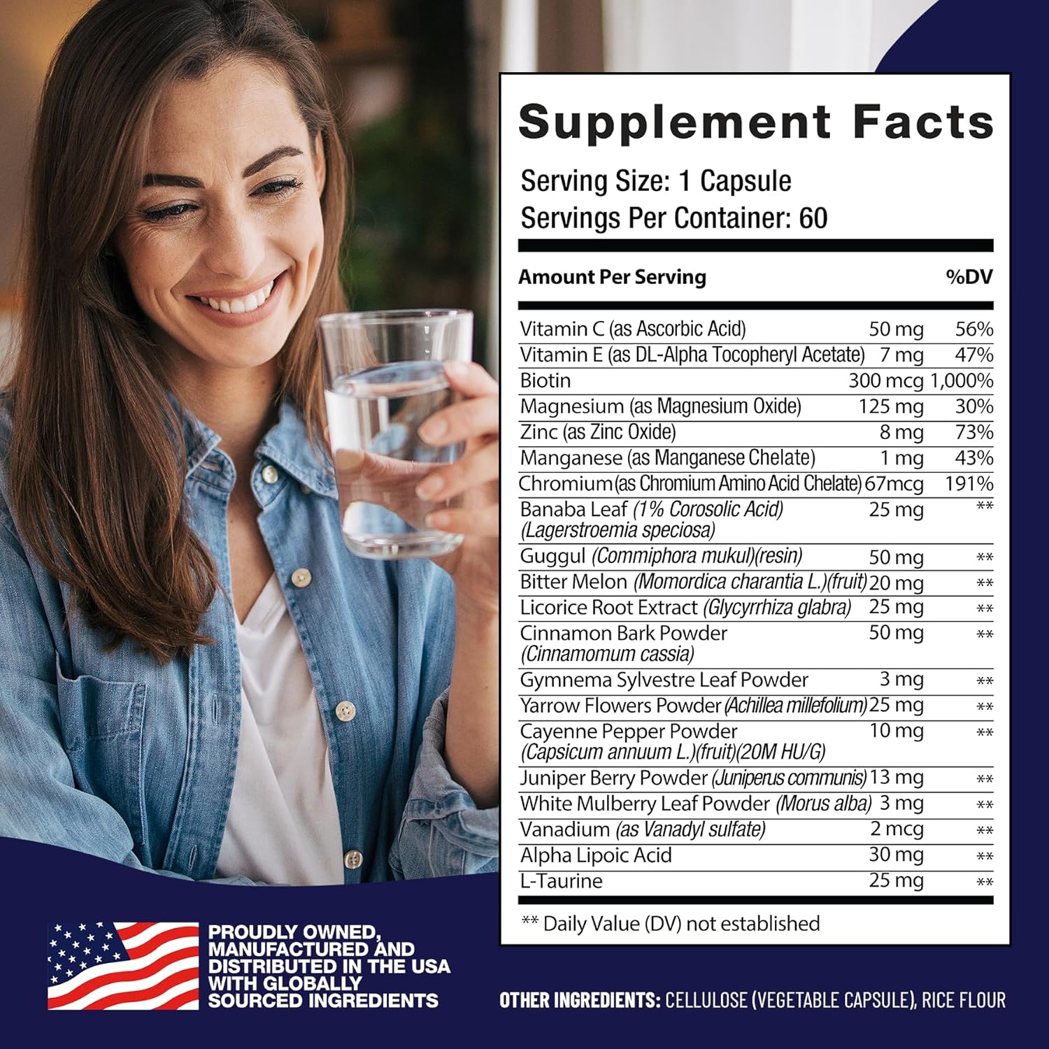 Craving Support Formula with Cinnamon, Gymnema, & Magnesium - Promotes Balance & Wellness - Vegan, Non-GMO - 60 Capsules