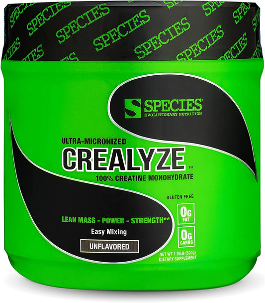 Crealyze Creatine Powder - 100% Creatine Monohydrate for Lean Muscle, Endurance, Strength - Post Workout Recovery - Gluten-Free - Unflavored - 17.6 Oz