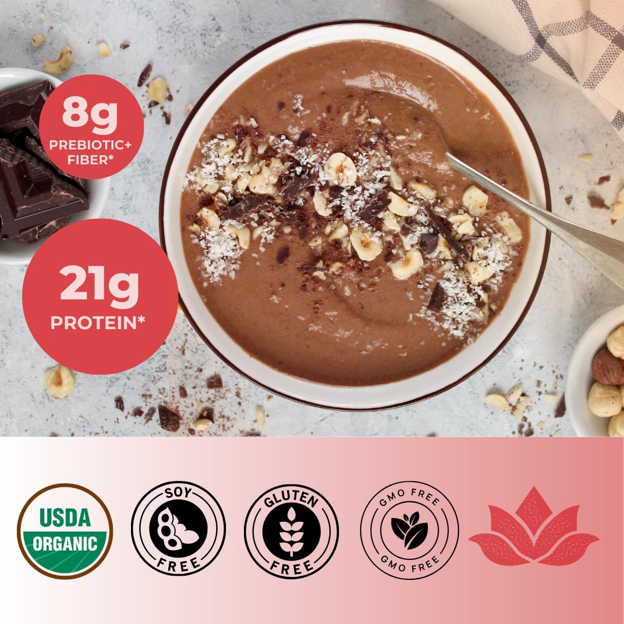 Creamy Chocolate Flavor Whey Protein Powder with 21g Protein - Hay's Naturals LevelUp for Muscle Building and Recovery, No Added Sugar