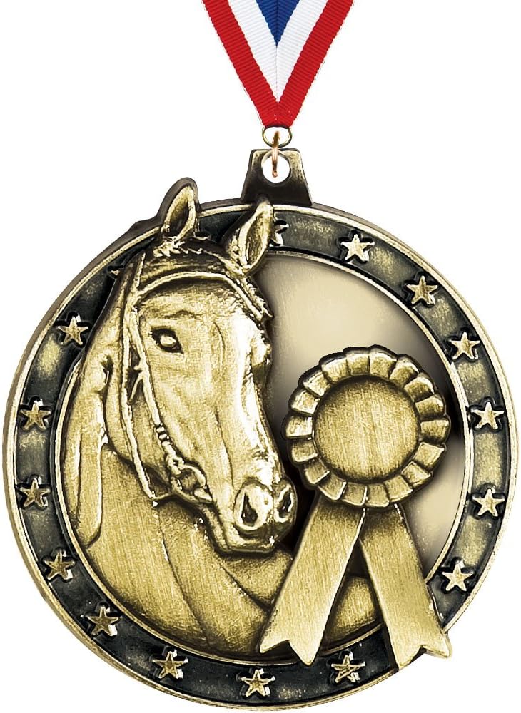 Crown Awards Horse Medals - 2" Size, 1 Per Pack for Horseback Riding, Races, Equestrian Shows & Competitions