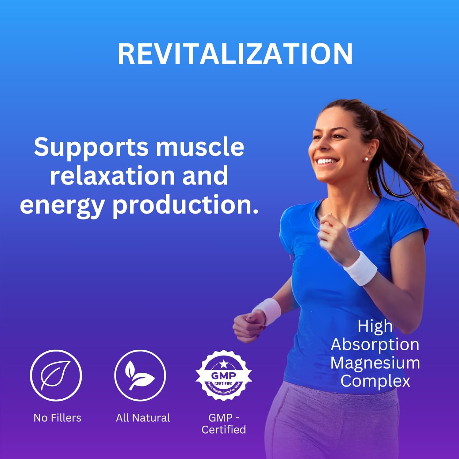 Crown Elite Premium Magnesium Supplement - Triple Complex for Immune, Muscle, Nerve Function | High Absorption | Non-GMO, Vegan | 500mg, 2 Month Supply