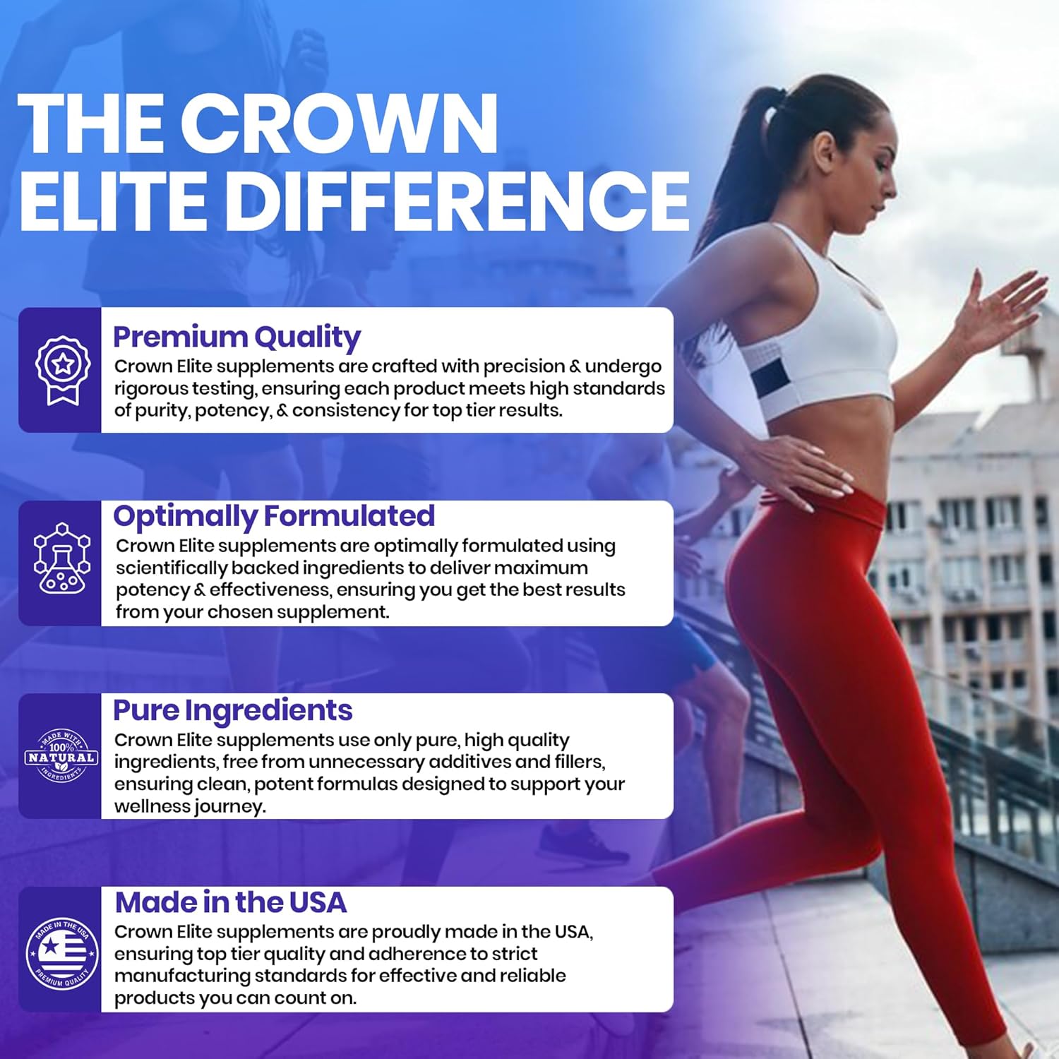 Crown Elite Premium Magnesium Supplement - Triple Complex for Immune, Muscle, Nerve Function | High Absorption | Non-GMO, Vegan | 500mg, 2 Month Supply