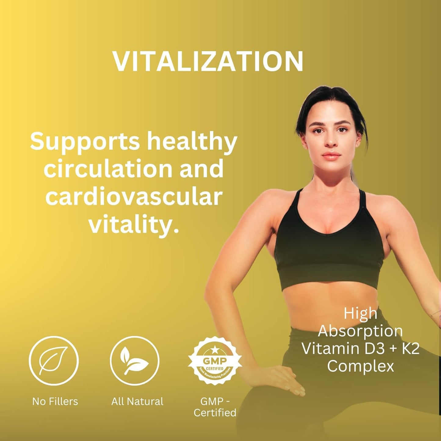 Crown Elite Premium Vitamin D3 & K2 Supplement 5000 IU & 100 mcg | Heart & Immune Support Vegan Capsules | Non-GMO, Organic