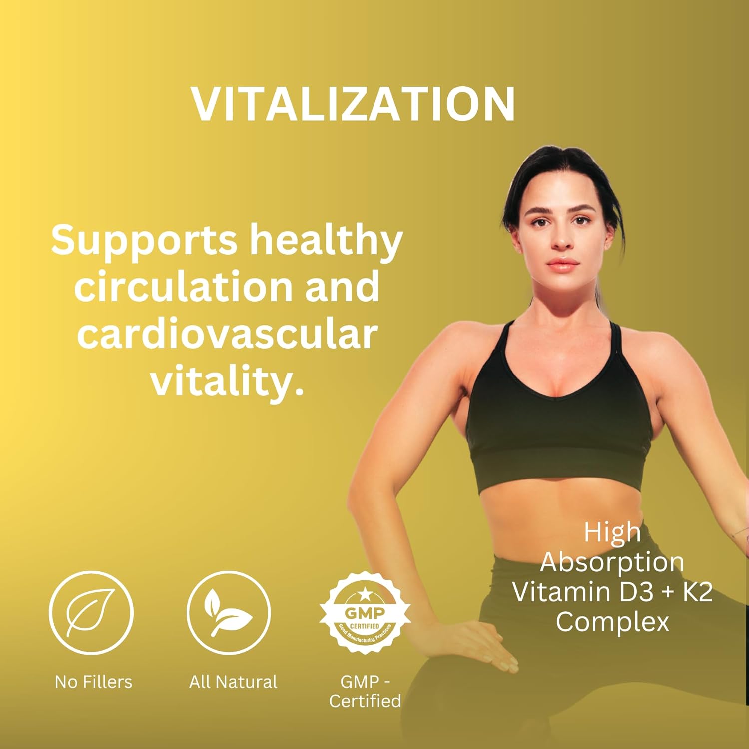 Crown Elite Premium Vitamin D3 & K2 Supplement 5000 IU & 100 mcg | Heart & Immune Support Vegan Capsules | Non-GMO, Organic
