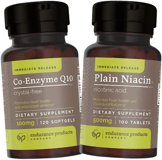Crystal-Free Co-Enzyme Q10 Softgels with B3 Niacin (120 Count) for Endurance