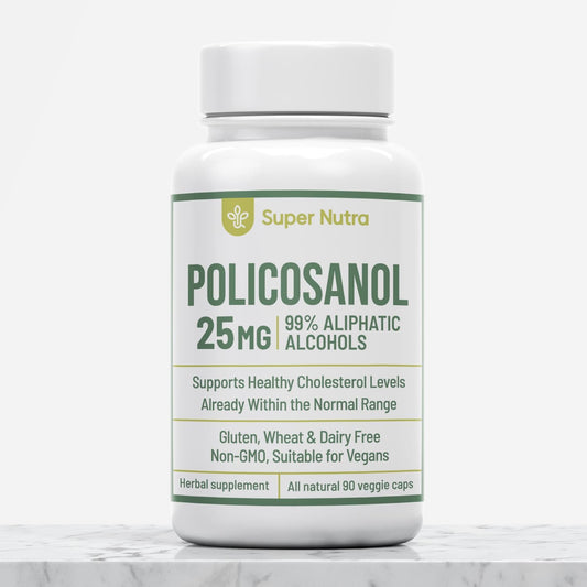 Cuban Sugar Cane Policosanol 25mg Veg Capsules for Health & Immunity - 90 Count Supply