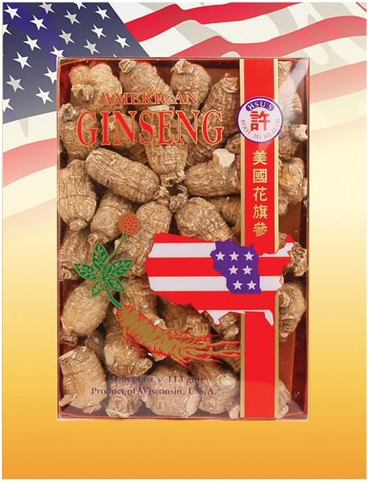 Cultivated American Ginseng from Marathon Co, Wisconsin USA - 4oz Box - Hsu's Ginseng SKU 113-4
