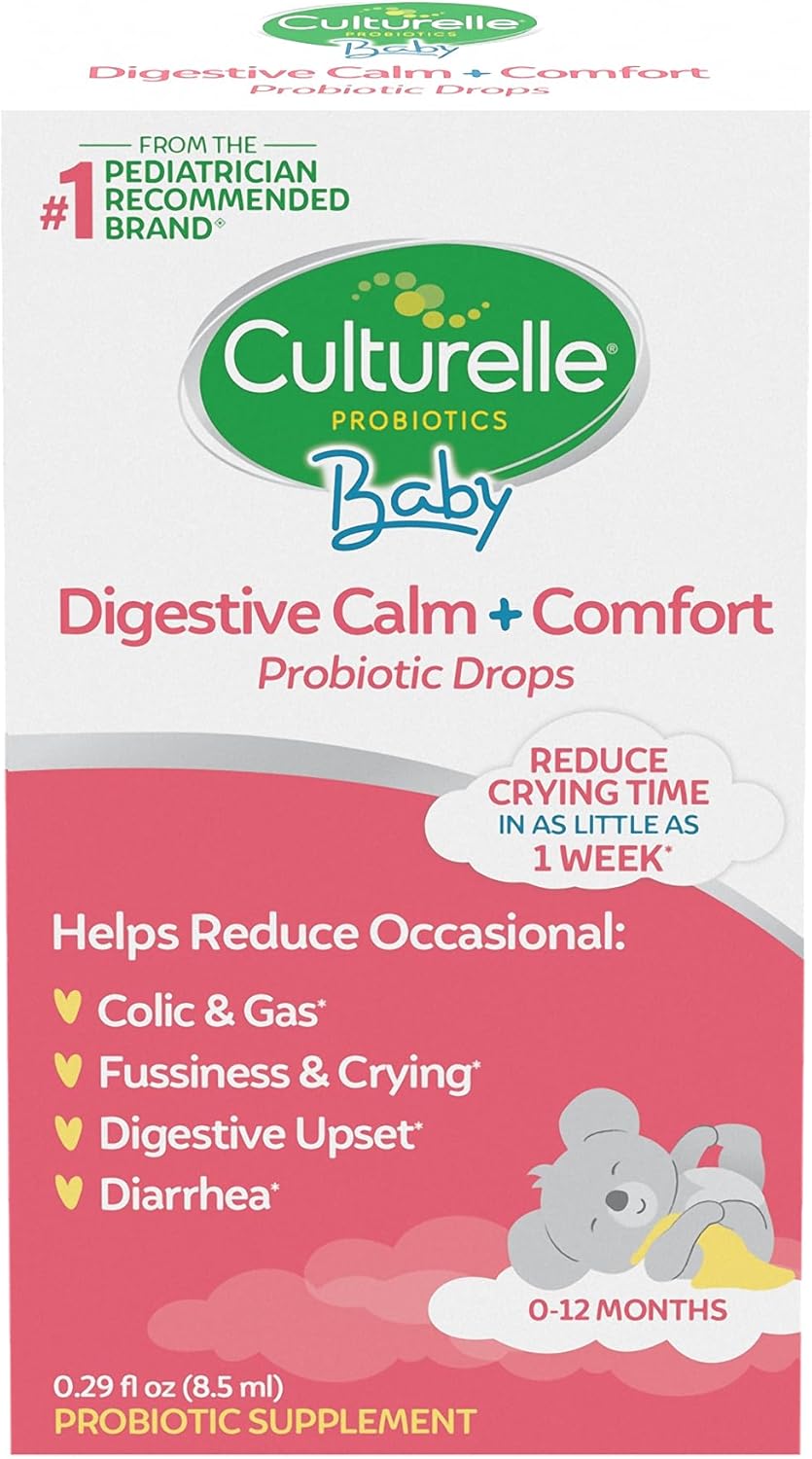 Culturelle Kids Probiotics and Baby Calm Drops Bundle - Immune & Digestive Support, 50 Count & 0-12 Months, 0.29oz