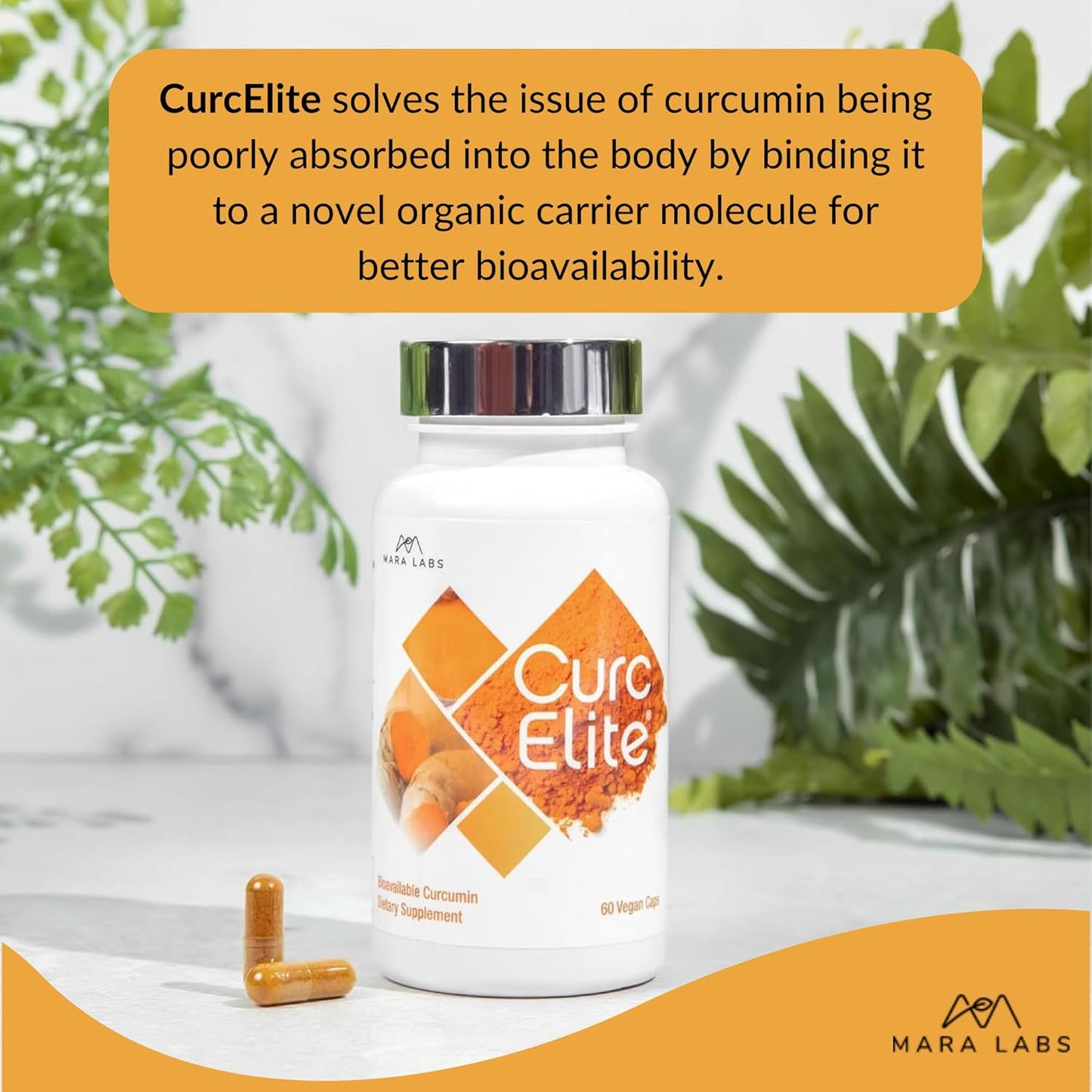 CurcElite Turmeric Extract Capsules - 95% Curcuminoids, Vegan, Non-GMO - 30 Servings