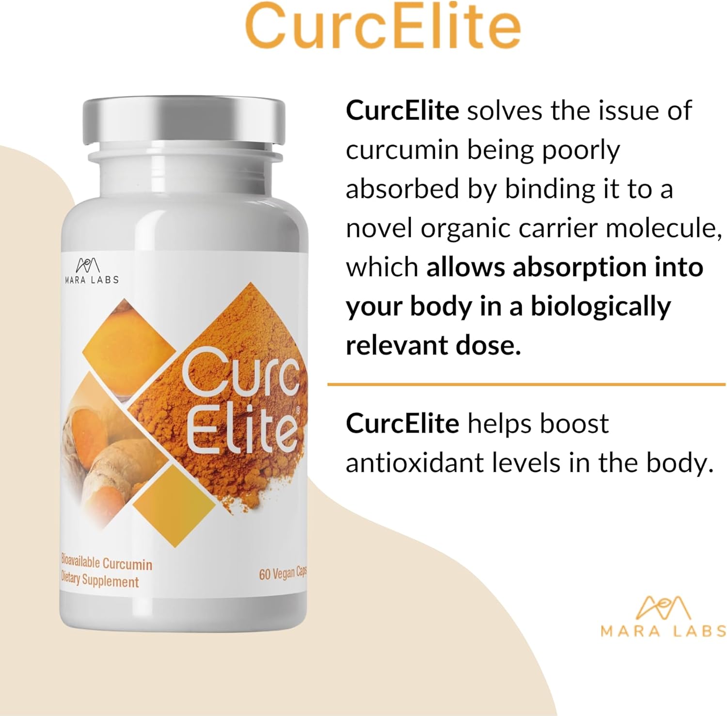 CurcElite Turmeric Extract Capsules - 95% Curcuminoids, Vegan, Non-GMO - 30 Servings