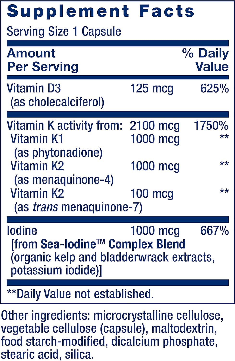 Curcumin, Vitamin D, K, and Sea-Iodine Capsules for Immune, Bone, Heart, and Thyroid Health - Life Extension