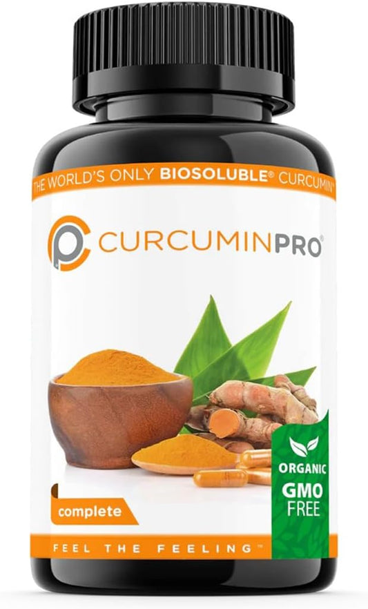 CurcuminPro Complete Capsules - Clinically-Proven Protein Powered Formula for Guaranteed Relief, Enhanced Absorption (60 Count)
