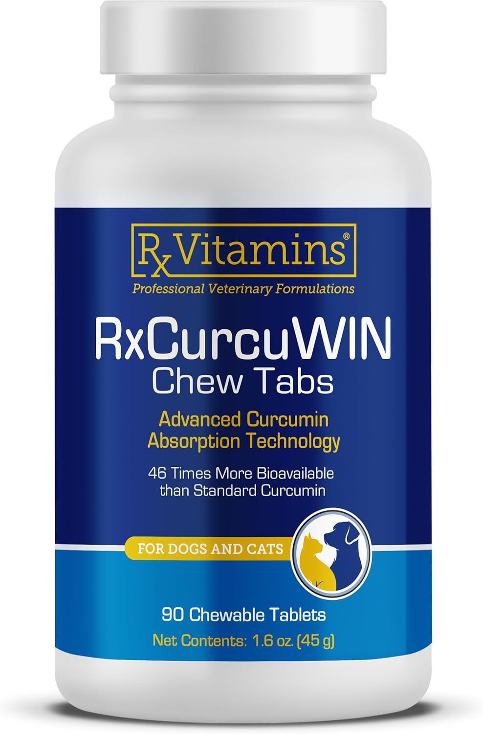 CurcuWIN for Pets - Curcumin Supplement for Cats and Dogs - Immune and Digestive Support - Joint Health - 90ct